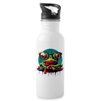 Grenouille - Gourde avec paille intégrée - blanc - Droite