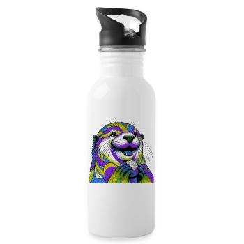 Otter - Trinkflasche mit integriertem Trinkhalm - Weiß - Rechts