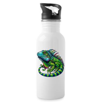 Iguane - Gourde avec paille intégrée - blanc - Droite