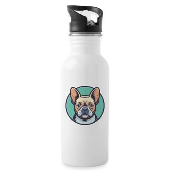 Anglo Français De Petite Venerie Dog Breed Cartoon - Gourde avec paille intégrée - blanc - Droite