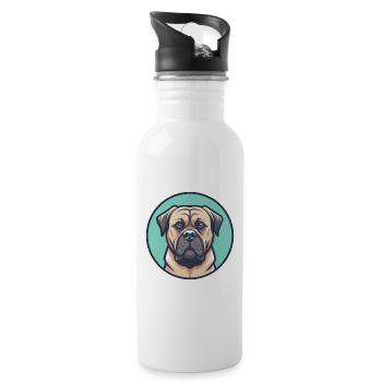 Boerboel Chien Race Coloré Dessin animé Kawaii Clipart - Gourde avec paille intégrée - blanc - Droite