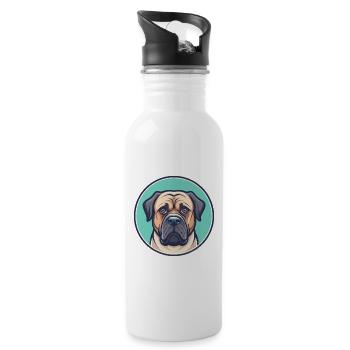 Dogue brésilien chien race dessin animé Kawaii Clipart - Gourde avec paille intégrée - blanc - Droite