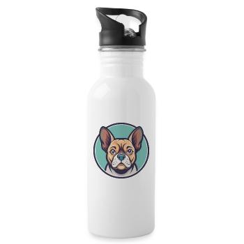 Braque Auvergne Dog Breed Cartoon Kawaii Clipart - Water bottle with straw - white - Right