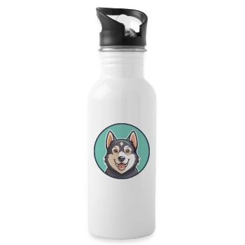 Chien Gris Dog Breed Cartoon Kawaii Clipart Animal - Water bottle with straw - white - Right
