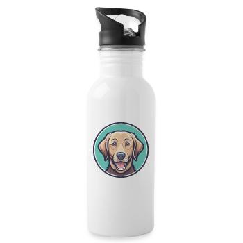 Chesapeake Bay Retriever Hunderasse Karikatur Kawaii - Trinkflasche mit integriertem Trinkhalm - Weiß - Rechts