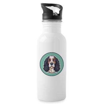 Deutscher Wachtelhund Hunderasse Karikatur Kawaii Haustier - Trinkflasche mit integriertem Trinkhalm - Weiß - Rechts