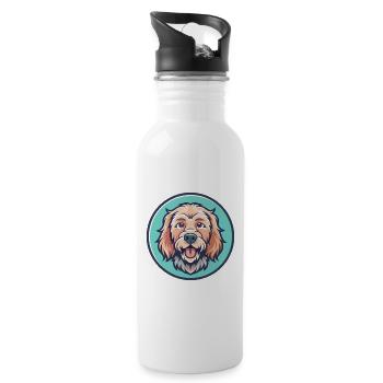 Griffon Fauve De Bretagne Hunderasse Karikatur Kawaii - Trinkflasche mit integriertem Trinkhalm - Weiß - Rechts