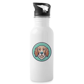 Grand Fauve De Bretagne Hunderasse Karikatur Kawaii - Trinkflasche mit integriertem Trinkhalm - Weiß - Rechts