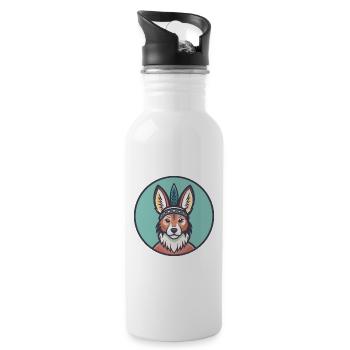 Hare Indian Dog Breed Funny Cartoon Kawaii Clipart - Water bottle with straw - white - Right
