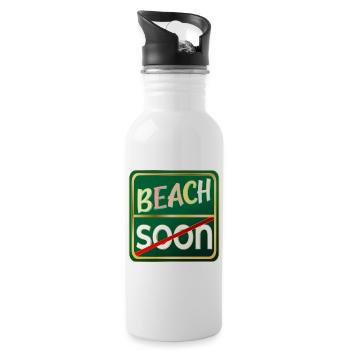 VACANCES D’ÉTÉ À LA PLAGE - Gourde avec paille intégrée - blanc - Droite