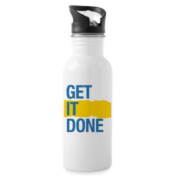 Get it done (dark) - Water bottle with straw - white - Right