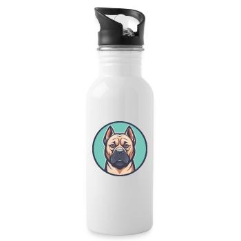 Presa Canario Chien Race Dessin animé Kawaii Clipart Animal de compagnie - Gourde avec paille intégrée - blanc - Droite