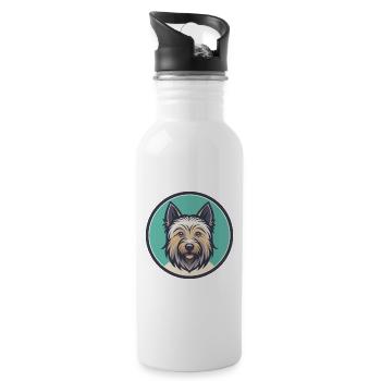 Skye Terrier Chien Race Dessin animé Kawaii Clipart Animal de compagnie - Gourde avec paille intégrée - blanc - Droite