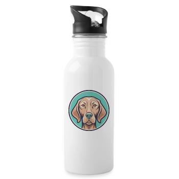 Vizsla chien race dessin animé Kawaii Clipart animal de compagnie - Gourde avec paille intégrée - blanc - Droite