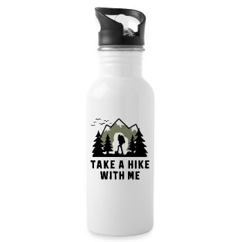 Wandern Wanderer Take A Hike With Me - Water bottle with straw - white - Right