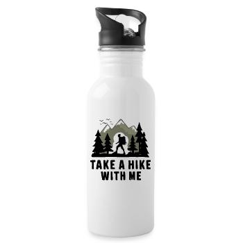 Wandern Wanderer Take A Hike With Me - Water bottle with straw - white - Right