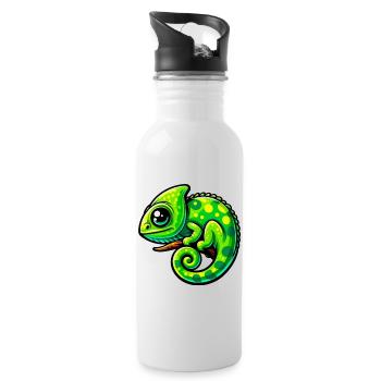 Caméléon - Gourde avec paille intégrée - blanc - Droite