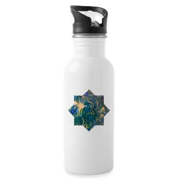 Star - hand-painted by Martina Eßer - Water bottle with straw - white - Right