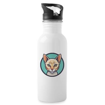 Burmilla Chat Race Dessin Animé Kawaii Animal Pet - Gourde avec paille intégrée - blanc - Droite