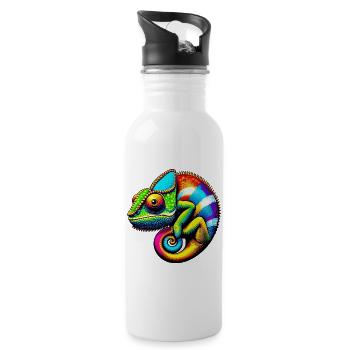 Chameleon - Water bottle with straw - white - Right