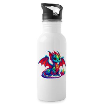 Dragon - Water bottle with straw - white - Right