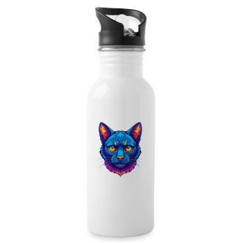 Havanna Braune Katzenrasse Karikatur Kawaii Tier Haustier - Trinkflasche mit integriertem Trinkhalm - Weiß - Rechts
