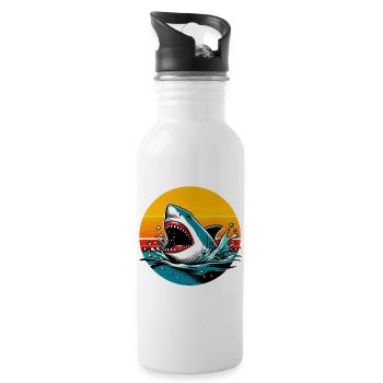 Hai - Trinkflasche mit integriertem Trinkhalm - Weiß - Rechts