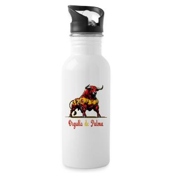 The pride of Palma flag design - Water bottle with straw - white - Right