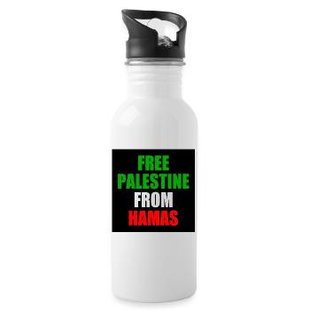 Israel Free palestine from - Gourde avec paille intégrée - blanc - Droite