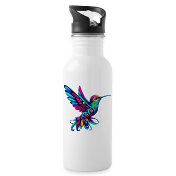 Colibri - Gourde avec paille intégrée - blanc - Droite