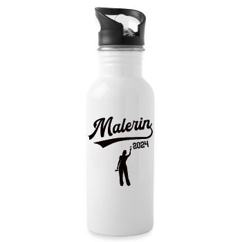 Malerin 2024 Beruf Malerei Lackiererin Azubi - Trinkflasche mit integriertem Trinkhalm - Weiß - Rechts