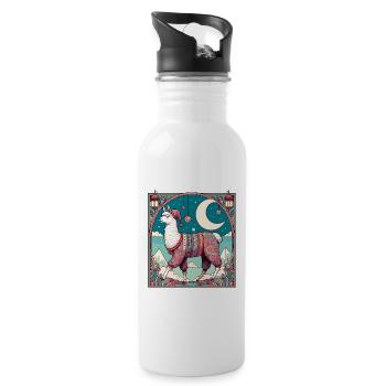 Cadeau de pyjama lama - Gourde avec paille intégrée - blanc - Droite