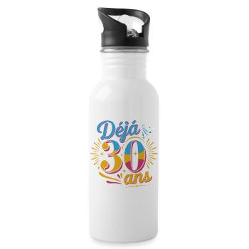 Déjà 30 ans - Gourde avec paille intégrée - blanc - Droite