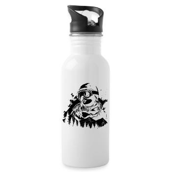 Snowboarder - Water bottle with straw - white - Right