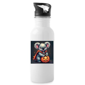Un koala chibi pour Halloween - Gourde avec paille intégrée - blanc - Droite