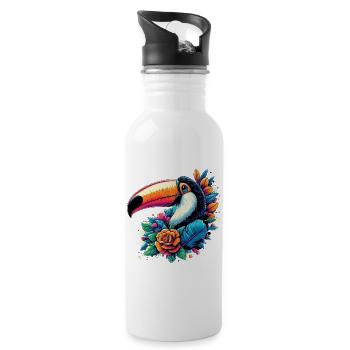 Toucan - Water bottle with straw - white - Right