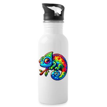 Caméléon - Gourde avec paille intégrée - blanc - Droite