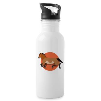 Asian wild horse - Water bottle with straw - white - Right