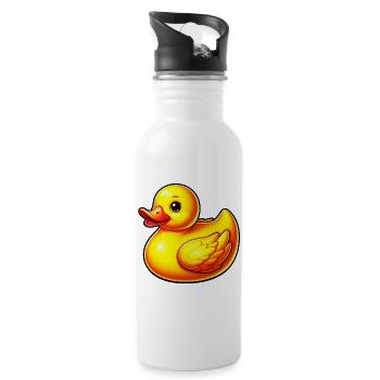 Caneton Canard Canard Canard - Gourde avec paille intégrée - blanc - Droite