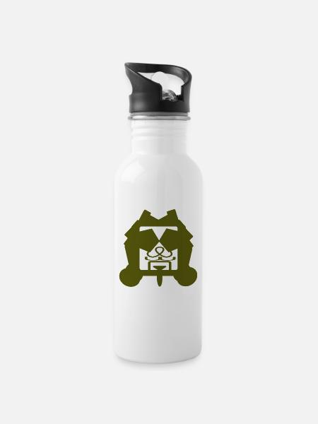 Mr. Dot - Water bottle with straw - white