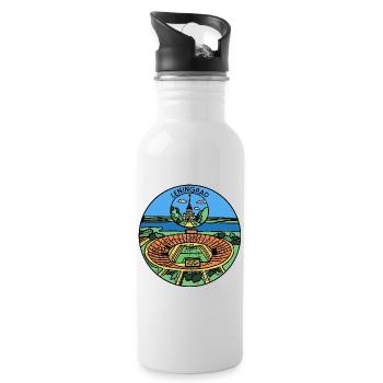 Leningrad - Soviet City - Water bottle with straw - white - Right