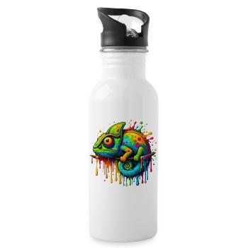 Chameleon - Water bottle with straw - white - Right