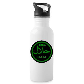 Halal - Water bottle with straw - white - Right