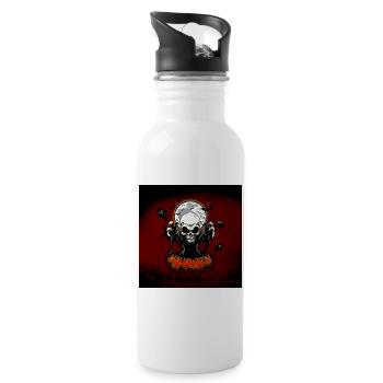 Skull with sharp teeth - Water bottle with straw - white - Right