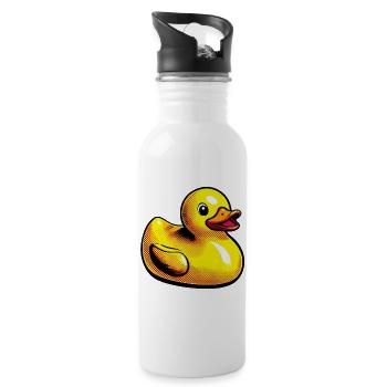 Caneton Canard Canard Canard - Gourde avec paille intégrée - blanc - Droite