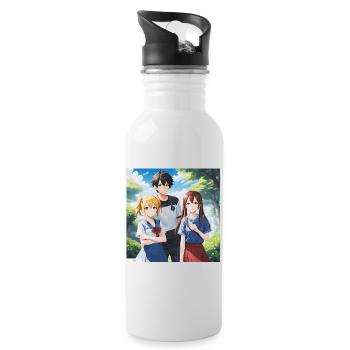 Anime Amis Été - Gourde avec paille intégrée - blanc - Droite