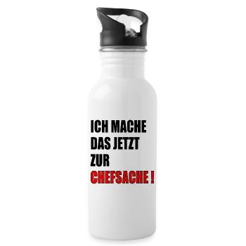 CHEFSACHE VERANTWORTUNG - Trinkflasche mit integriertem Trinkhalm - Weiß - Rechts