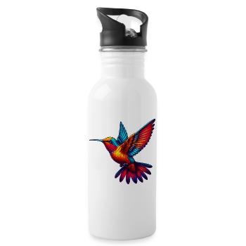 Colibri - Gourde avec paille intégrée - blanc - Droite