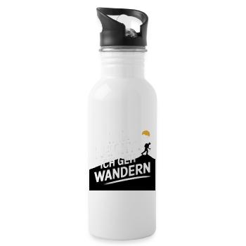 Mir reicht´s ich geh wandern! - Trinkflasche mit integriertem Trinkhalm - Weiß - Rechts
