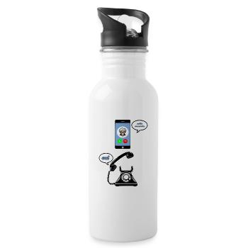Hallo Oma - Trinkflasche mit integriertem Trinkhalm - Weiß - Rechts